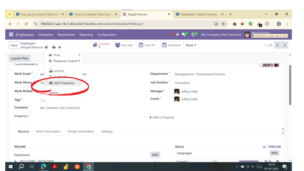 Adding custom fields in Odoo