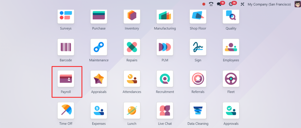 Odoo Login and Dashboard
